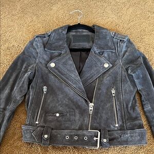 Blank NYC Charcoal Leather Moto Jacket